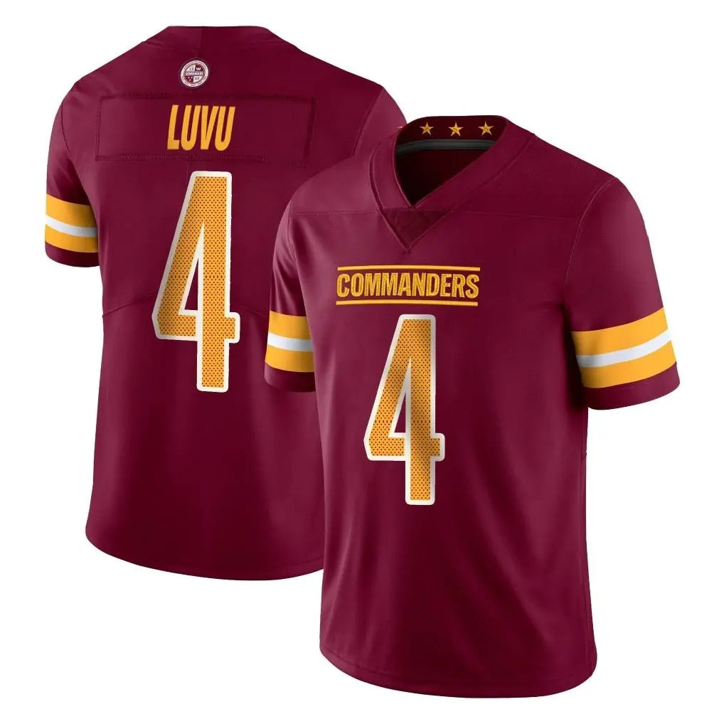 Tlead W.Commanders #4 Frankie Luvu Player Burgundy Limited Vapor Home Game Stitched Jerseys