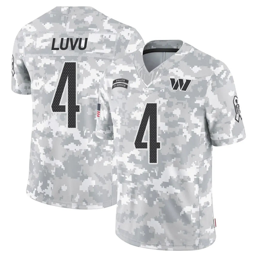 Tlead W.Commanders #4 Frankie Luvu Player Limited Arctic Camo Salute to Service Stitched Jerseys