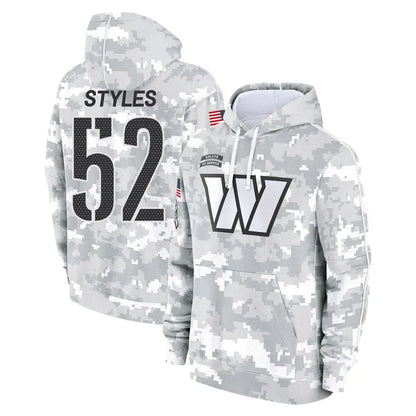 Tlead W.Commanders #52 Sonny Styles Player Arctic Camo Limited Salute to Service Pullover Hoodies Game Stitched Jerseys