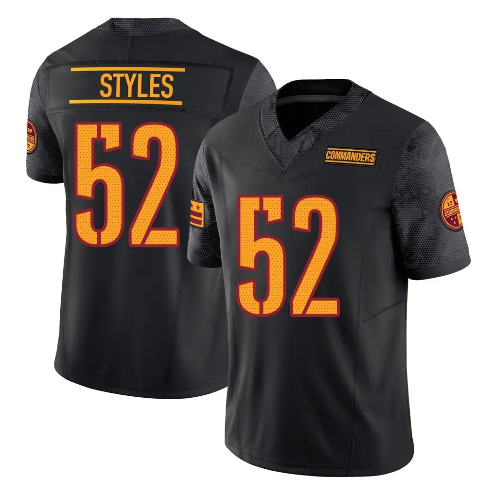 Tlead W.Commanders #52 Sonny Styles Player Black Limited Vapor F.U.S.E. Home Game Stitched Jerseys