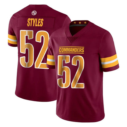 Tlead W.Commanders #52 Sonny Styles Player Burgundy Limited Vapor Home Game Stitched Jerseys