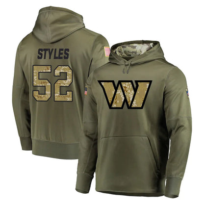 Tlead W.Commanders #52 Sonny Styles Player Olive Salute to Service Pullover Hoodie Limited Home Game Stitched Jerseys