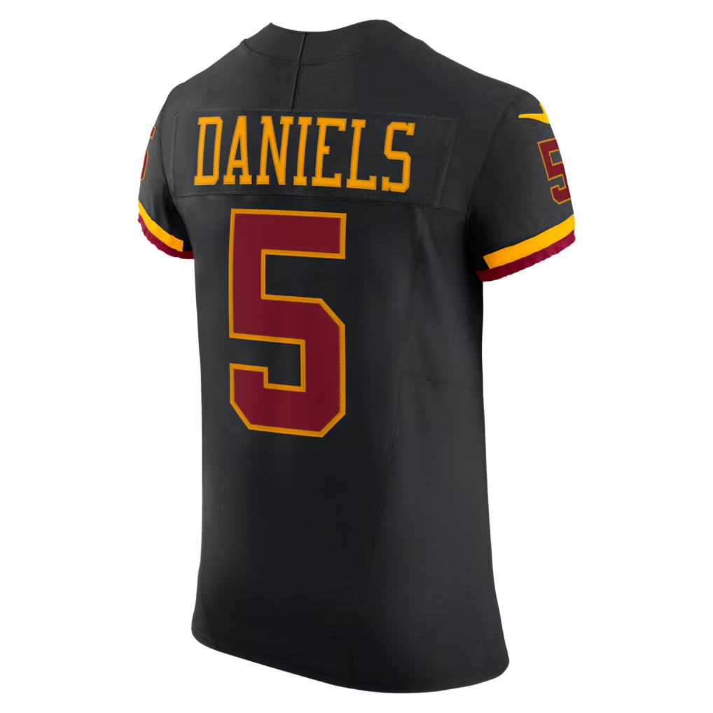 Tlead W.Commanders #5 Jayden Daniels Black Alternate Vapor F.U.S.E. Elite Stitched Jerseys
