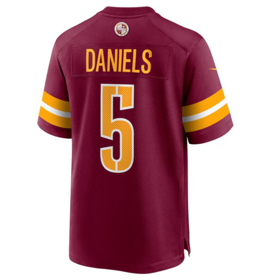 Tlead W.Commanders #5 Jayden Daniels Burgundy 2024 Draft First Round Pick Player Game Stitched Jersey