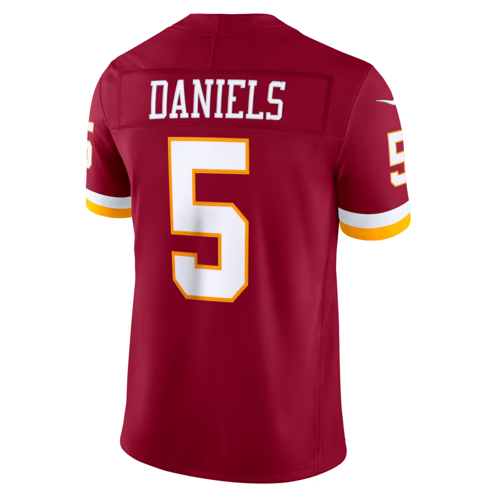 Tlead W.Commanders #5 Jayden Daniels Burgundy Team Vapor F.U.S.E. Stitched Limited Jerseys