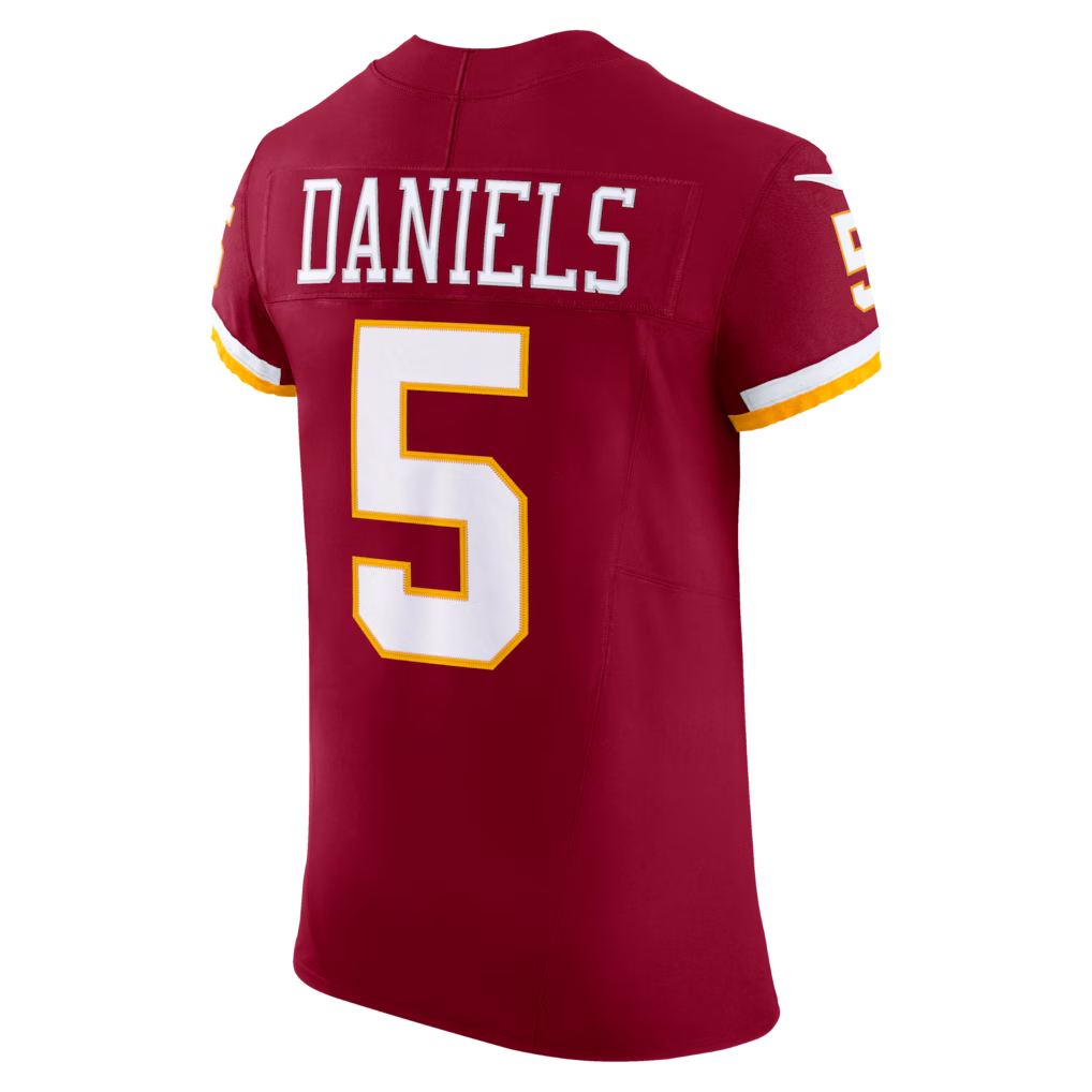 Tlead W.Commanders #5 Jayden Daniels Burgundy Vapor F.U.S.E. Elite Stitched Jerseys