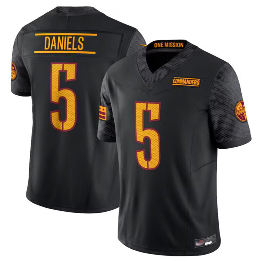 Tlead W.Commanders #5 Jayden Daniels Player Black Vapor F.U.S.E. Limited Stitched Jerseys