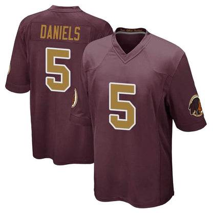 Tlead W.Commanders #5 Jayden Daniels Player Burgundy Alternate Home Game Stitched Jerseys