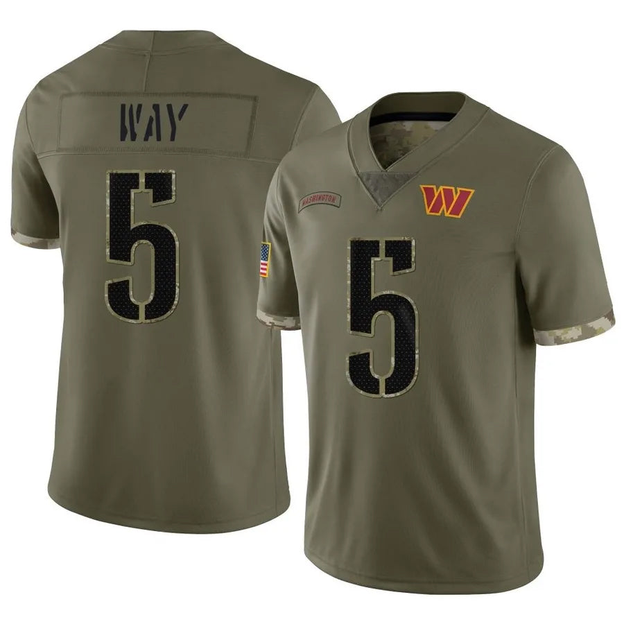 Tlead W.Commanders #5 Jayden Daniels Player Olive Salute To Service Limited Stitched Jerseys