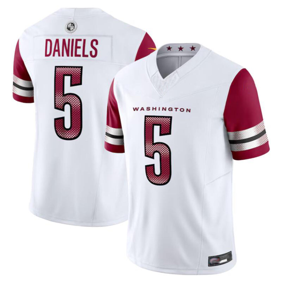Tlead W.Commanders #5 Jayden Daniels Player White Vapor F.U.S.E. Limited Stitched Jerseys