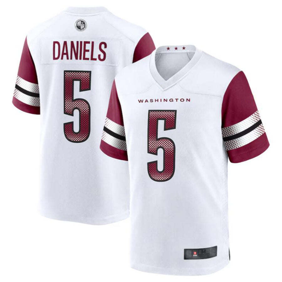 Tlead W.Commanders #5 Jayden Daniels White 2024 Draft First Round Pick Player Game Stitched Jerseys