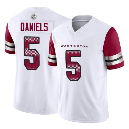 Tlead W.Commanders #5 Jayden Daniels White Vapor F.U.S.E. Limited Home Game Stitched Jerseys