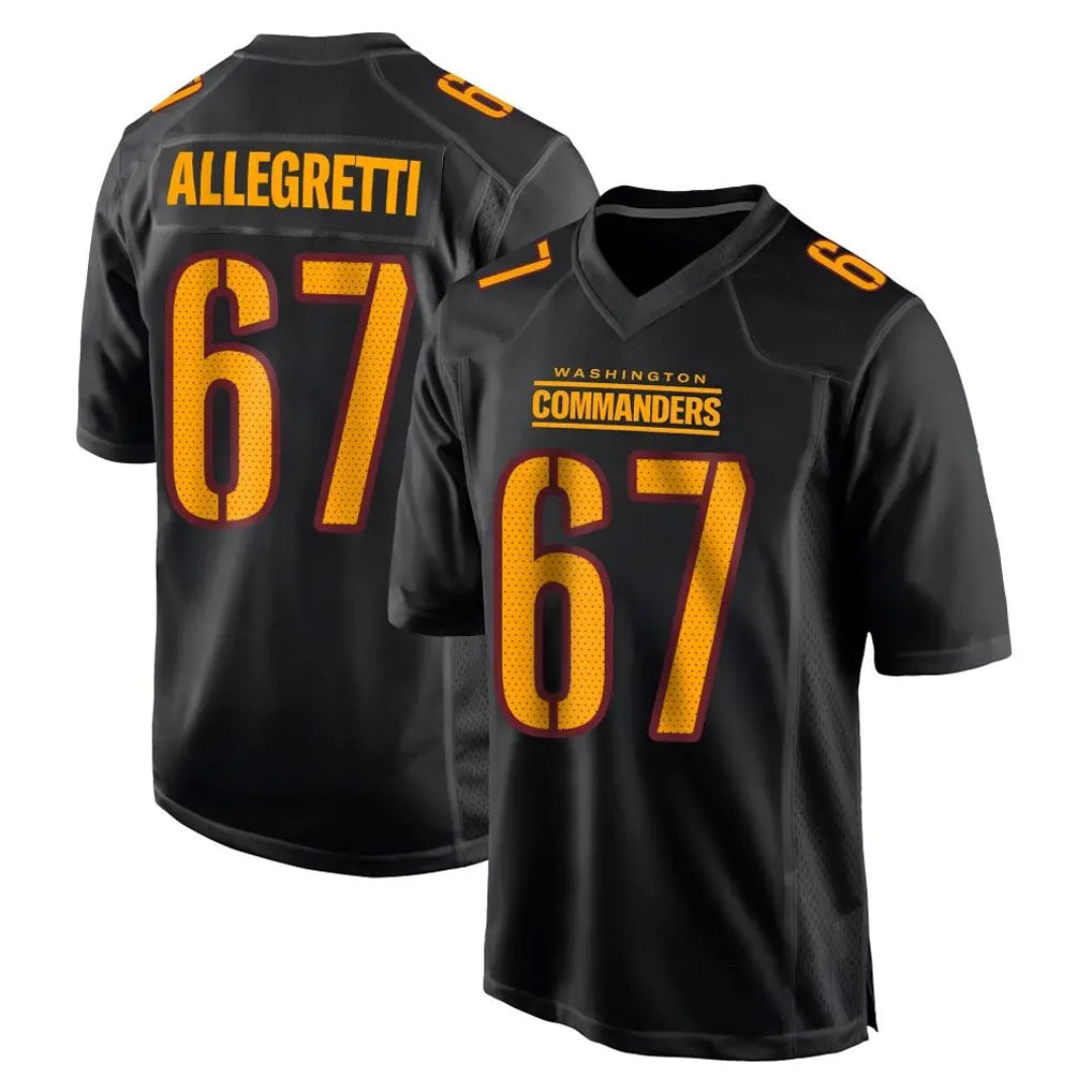 Tlead W.Commanders #67 Nick Allegretti Player Black Carbon Fashion Home Game Stitched Jerseys