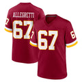 Tlead W.Commanders #67 Nick Allegretti Player Burgundy Game Home Stitched Jerseys