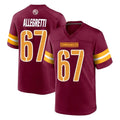 Tlead W.Commanders #67 Nick Allegretti Player Burgundy Home Game Stitched Jerseys