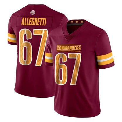 Tlead W.Commanders #67 Nick Allegretti Player Burgundy Limited Vapor Home Game Stitched Jerseys