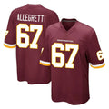 Tlead W.Commanders #67 Nick Allegretti Player Burgundy Team Color Home Game Stitched Jerseys