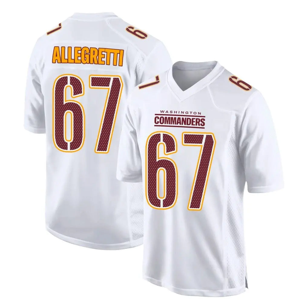 Tlead W.Commanders #67 Nick Allegretti Player White Tundra Fashion Home Game Stitched Jerseys