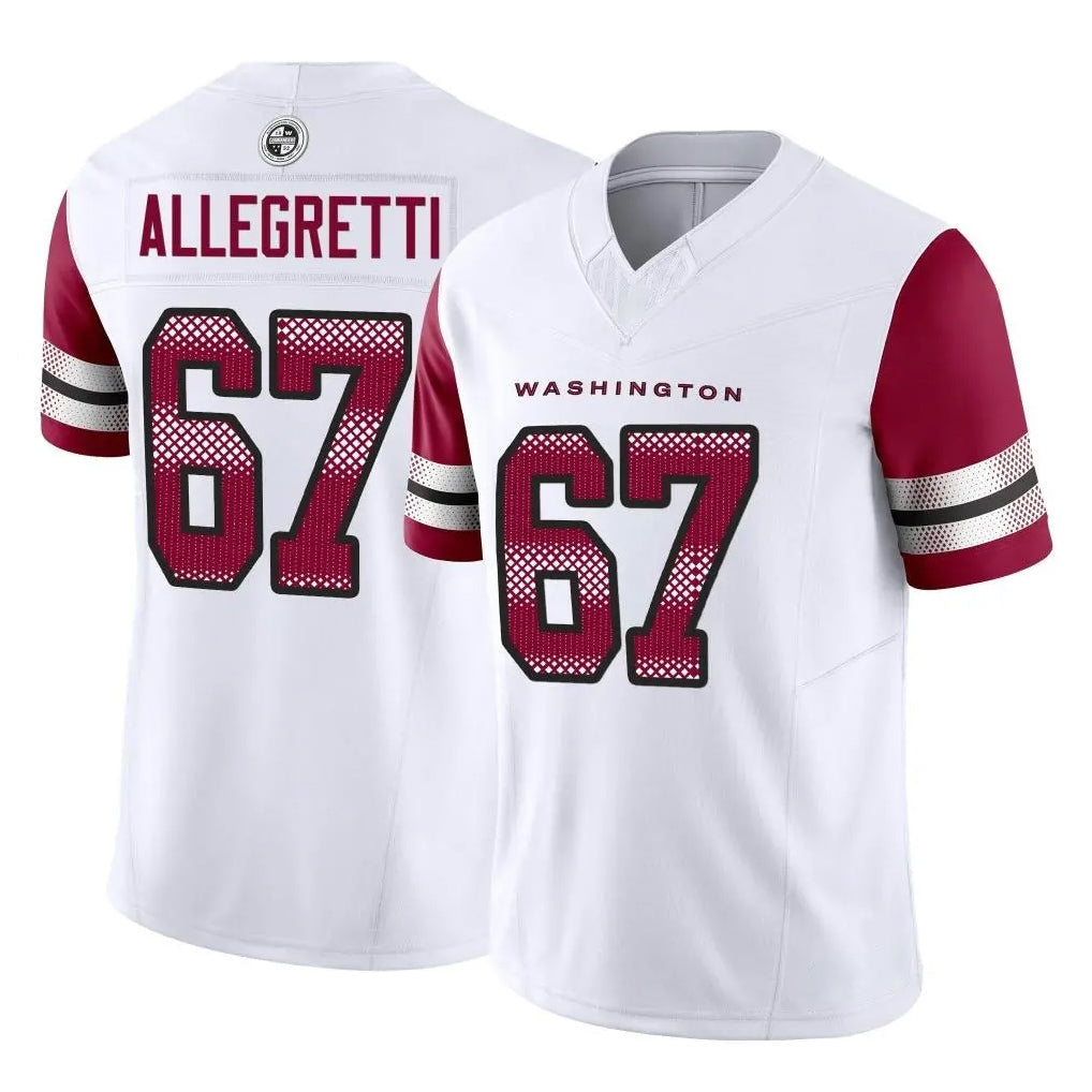 Tlead W.Commanders #67 Nick Allegretti Player White Vapor F.U.S.E. Limited Home Game Stitched Jerseys
