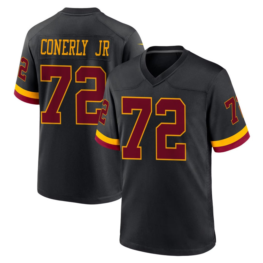 Tlead W.Commanders #72 Josh Conerly Jr. Player Black Limited Home Game Stitched Jerseys