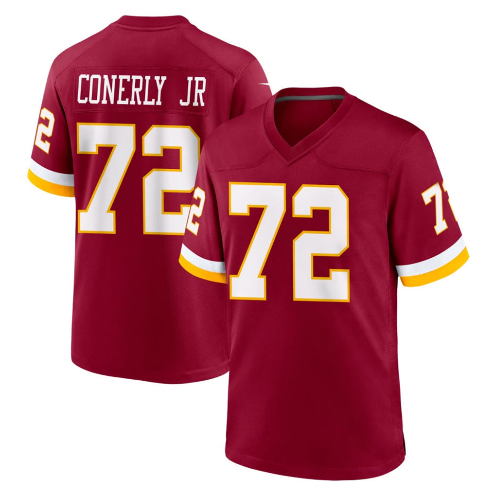 Tlead W.Commanders #72 Josh Conerly Jr. Player Burgundy Game Home Stitched Jerseys
