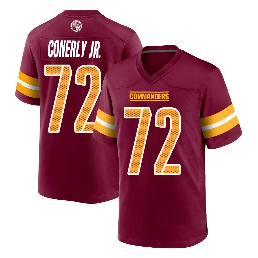 Tlead W.Commanders #72 Josh Conerly Jr. Player Burgundy Home Game Stitched Jerseys