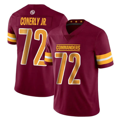 Tlead W.Commanders #72 Josh Conerly Jr. Player Burgundy Limited Vapor Home Game Stitched Jerseys