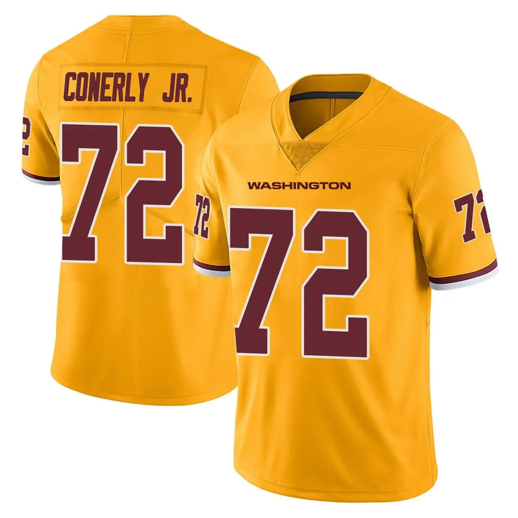 Tlead W.Commanders #72 Josh Conerly Jr. Player Gold Limited Color Rush Home Game Stitched Jerseys