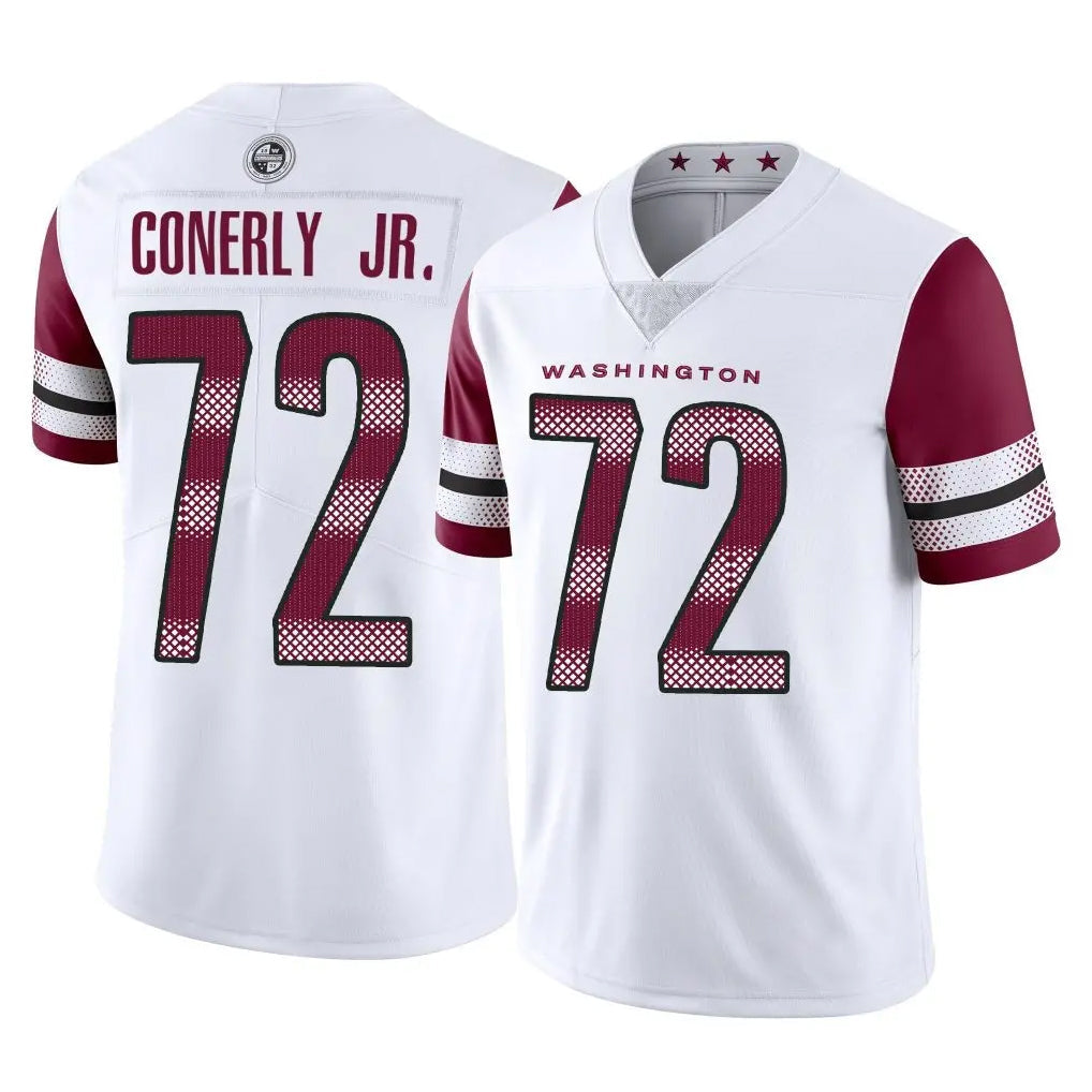 Tlead W.Commanders #72 Josh Conerly Jr. Player White Limited Vapor Home Game Stitched Jerseys