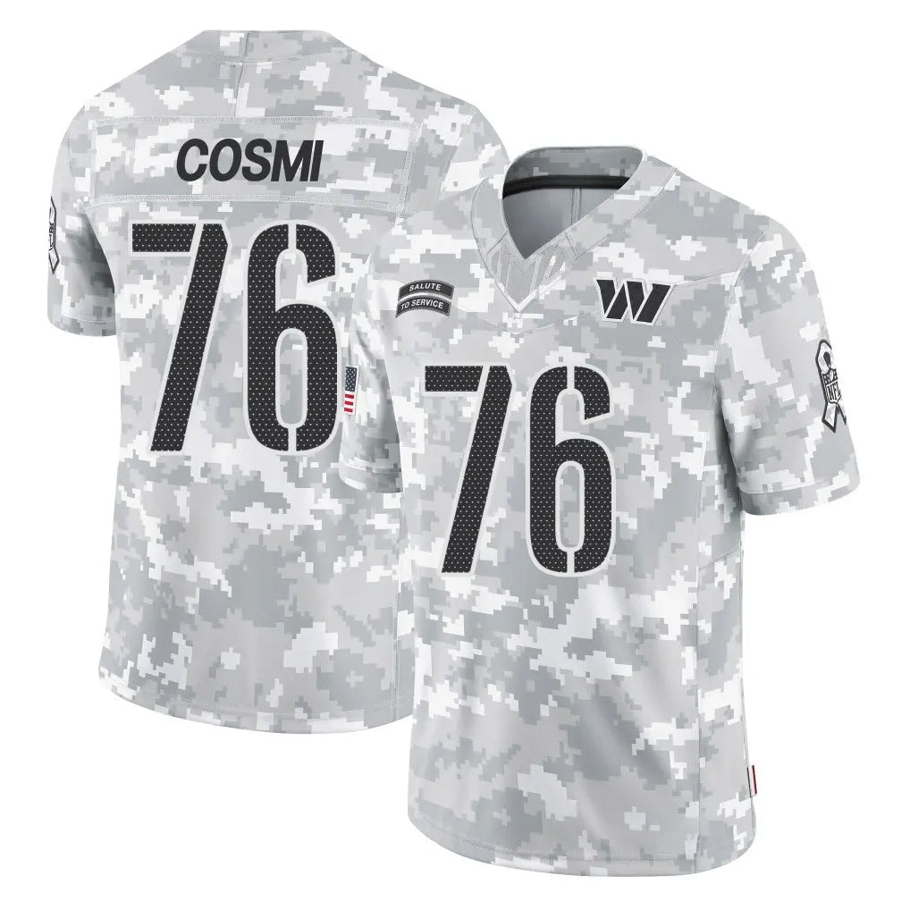Tlead W.Commanders #76 Sam Cosmi Player Arctic Camo Limited Salute To Service Home Game Stitched Jerseys