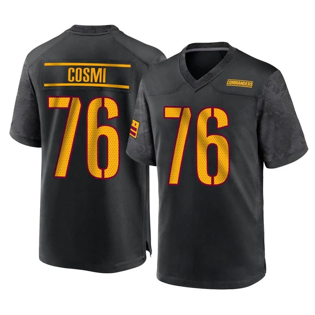 Tlead W.Commanders #76 Sam Cosmi Player Black Home Game Stitched Jerseys