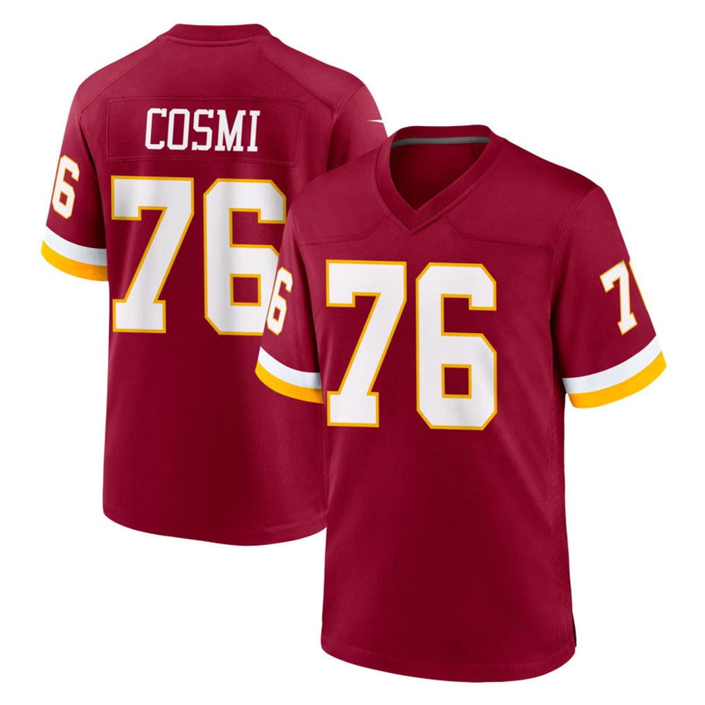 Tlead W.Commanders #76 Sam Cosmi Player Burgundy Game Home Stitched Jerseys