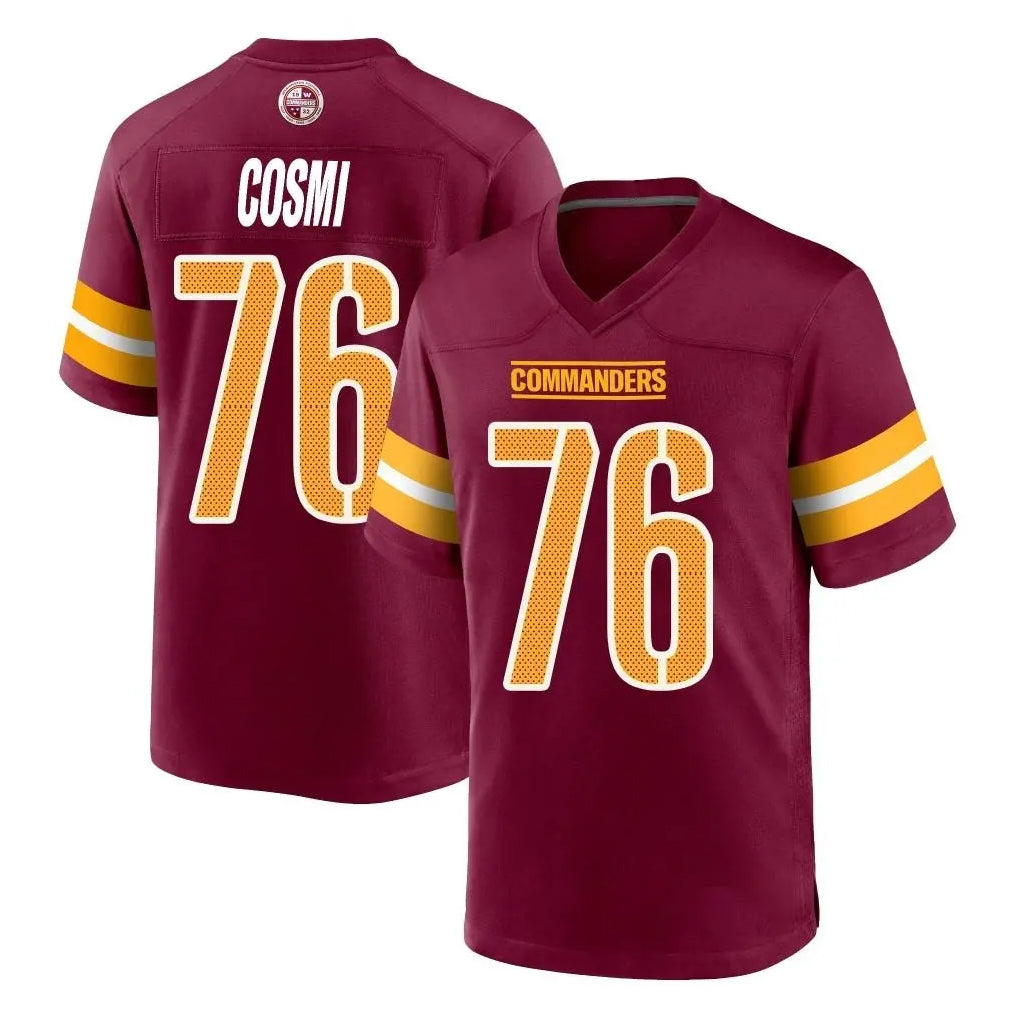 Tlead W.Commanders #76 Sam Cosmi Player Burgundy Home Game Stitched Jerseys