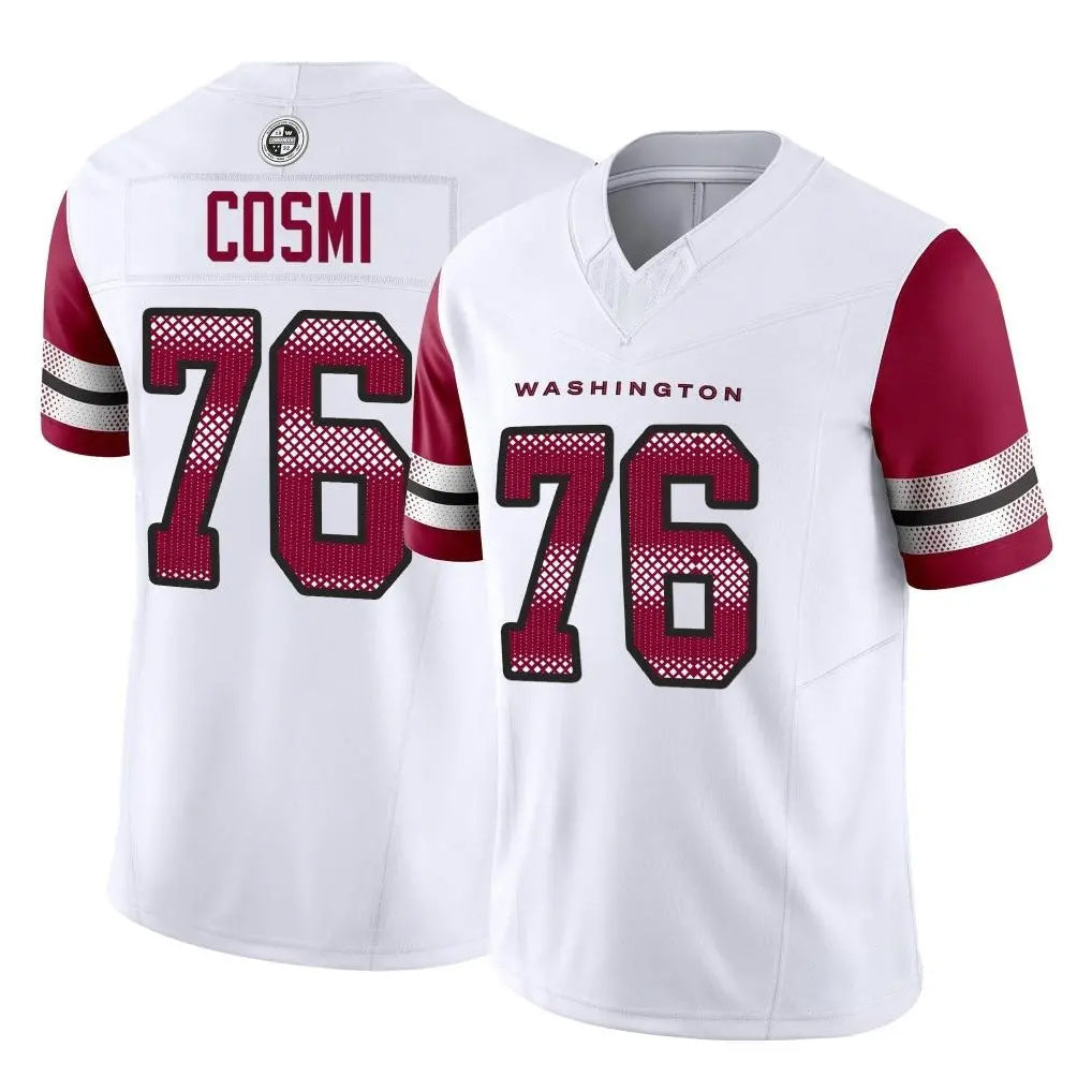 Tlead W.Commanders #76 Sam Cosmi Player White Vapor F.U.S.E. Limited Home Game Stitched Jerseys