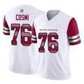 Tlead W.Commanders #76 Sam Cosmi Player White Vapor F.U.S.E. Limited Home Game Stitched Jerseys