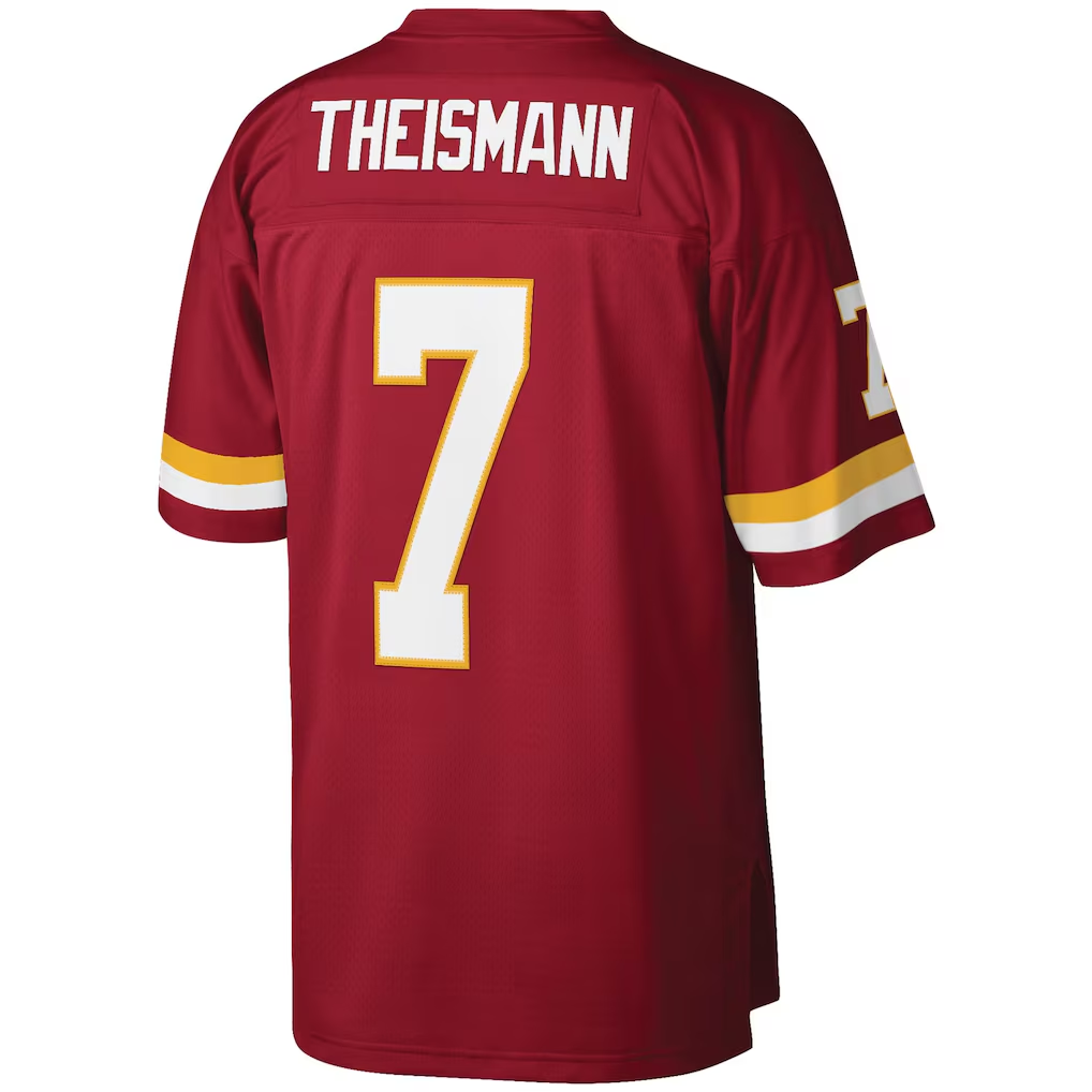 Tlead W.Commanders #7 Joe Theismann Mitchell & Ness Burgundy Legacy Replica Stitched Puhic Jersey