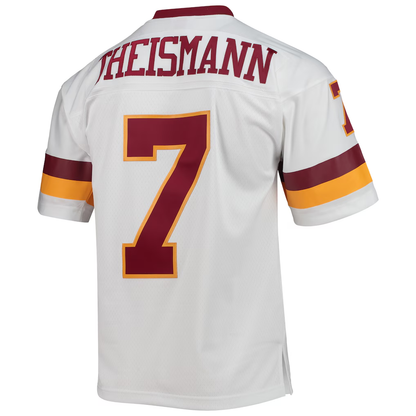 Tlead W.Commanders #7 Joe Theismann Mitchell & Ness White Legacy Replica Stitched Puhic Jersey