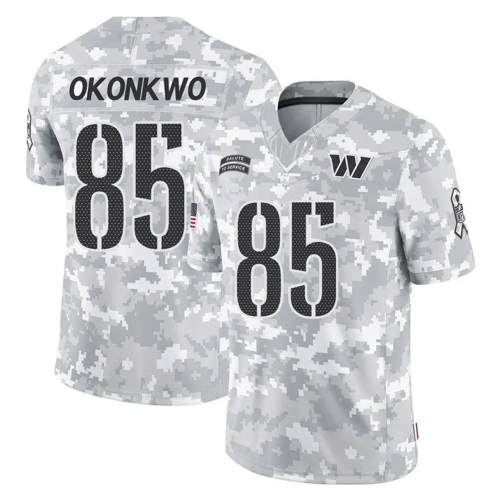 Tlead W.Commanders #85 Chig Okonkwo Player Arctic Camo Limited Salute To Service Home Game Stitched Jerseys