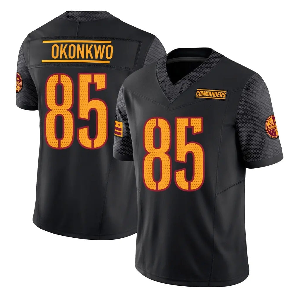 Tlead W.Commanders #85 Chig Okonkwo Player Black Limited Vapor F.U.S.E. Home Game Stitched Jerseys