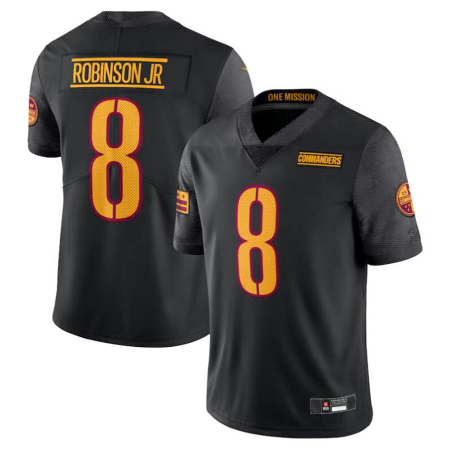 Tlead W.Commanders #8 Brian Robinson Jr. Black Vapor Untouchable Limited American Stitched Jerseys