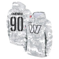 Tlead W.Commanders #90 Charles Omenihu Player Arctic Camo Limited Salute to Service Pullover Hoodies Game Stitched Jerseys