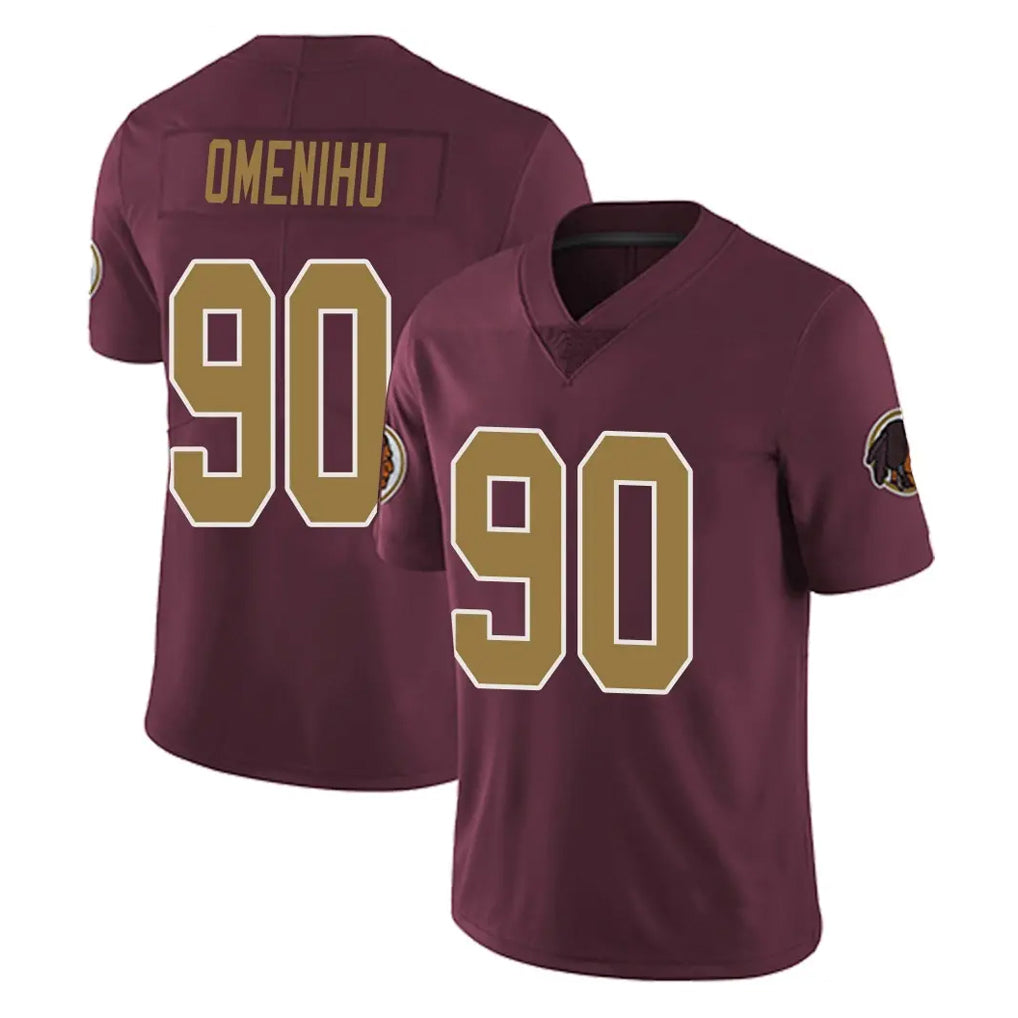 Tlead W.Commanders #90 Charles Omenihu Player Burgundy Alternate Vapor Untouchable Home Game Stitched Jerseys