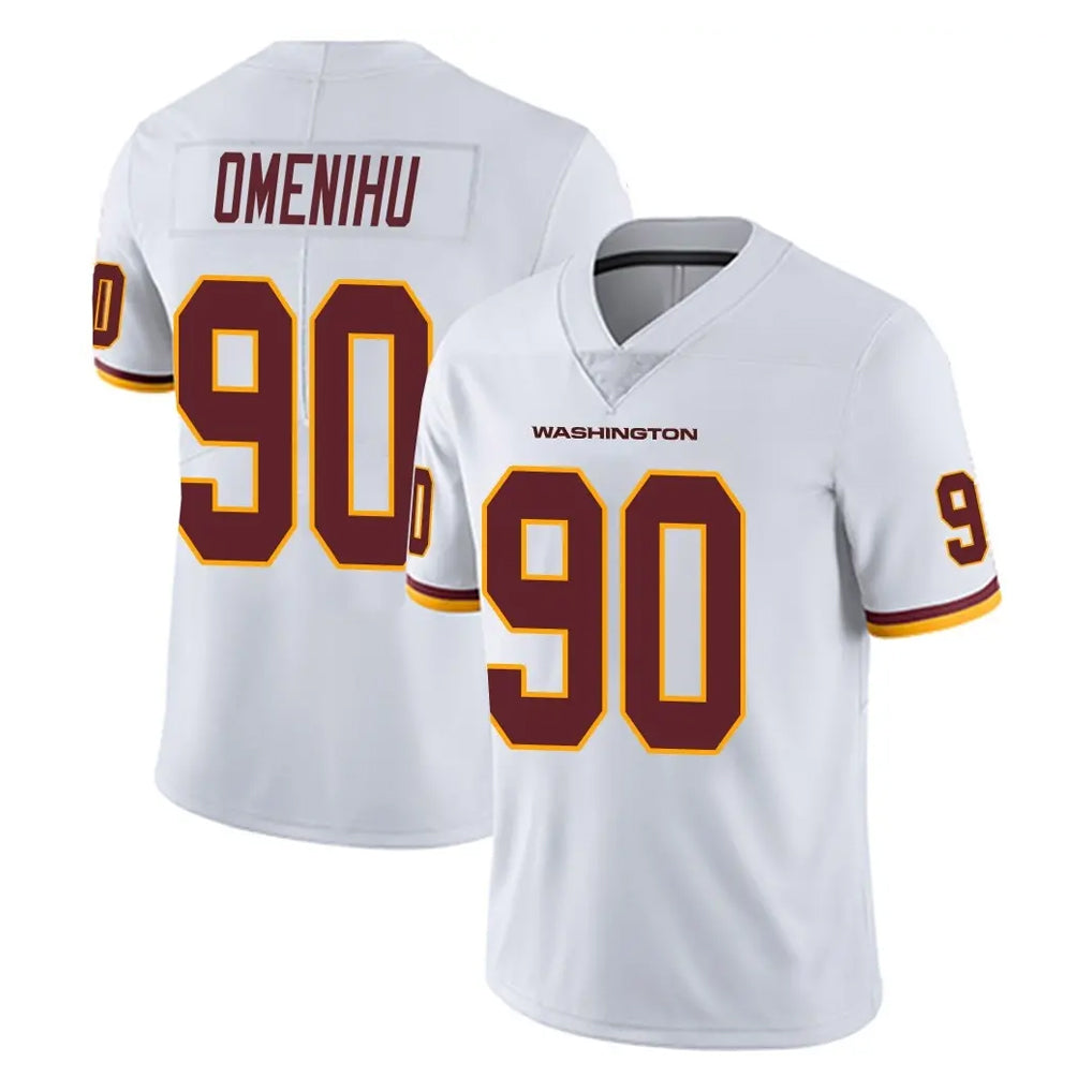 Tlead W.Commanders #90 Charles Omenihu Player White Limited Vapor Untouchable Home Game Stitched Jerseys