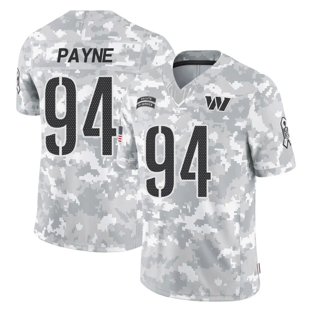 Tlead W.Commanders #94 Daron Payne Player Arctic Camo Limited Salute To Service Home Game Stitched Jerseys