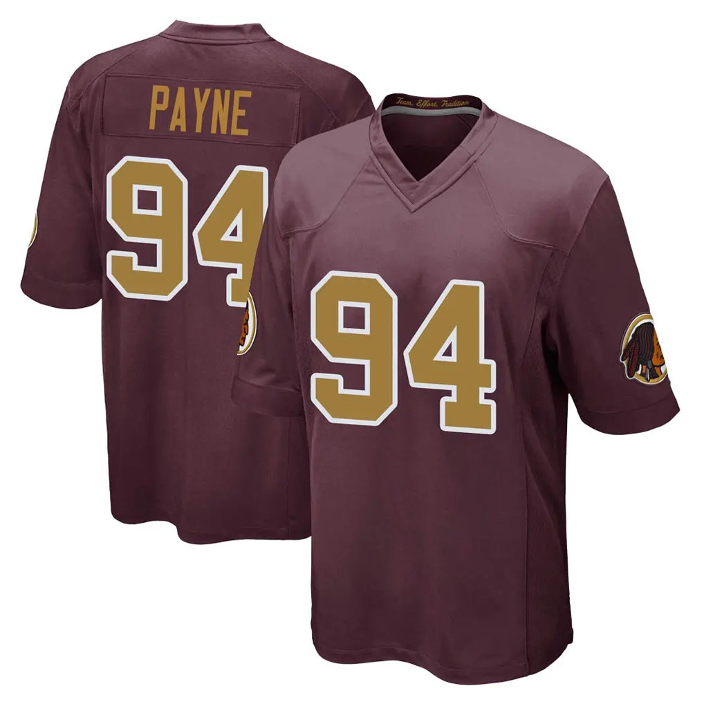 Tlead W.Commanders #94 Daron Payne Player Burgundy Alternate Home Game Stitched Jerseys