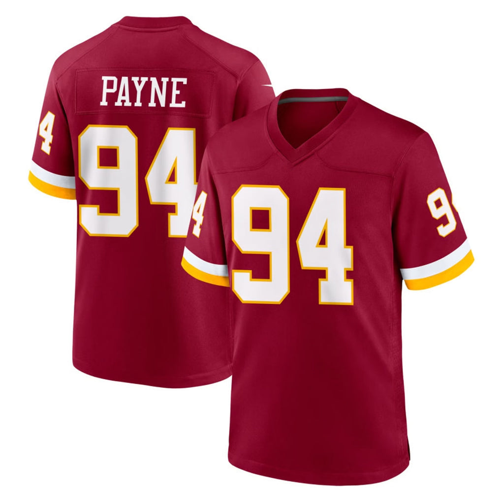 Tlead W.Commanders #94 Daron Payne Player Burgundy Game Home Stitched Jerseys