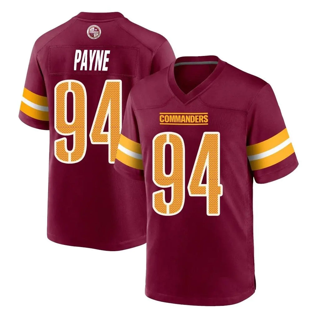 Tlead W.Commanders #94 Daron Payne Player Burgundy Home Game Stitched Jerseys
