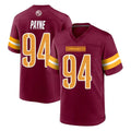 Tlead W.Commanders #94 Daron Payne Player Burgundy Home Game Stitched Jerseys