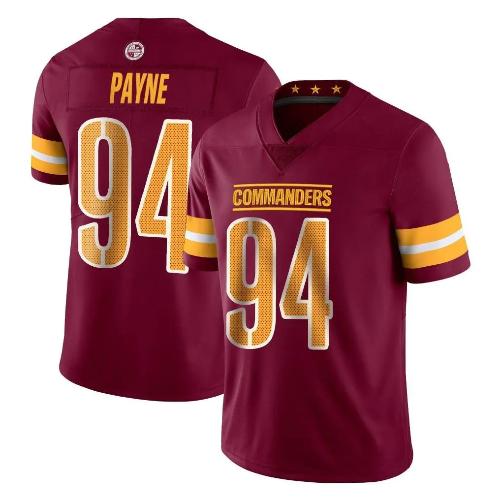 Tlead W.Commanders #94 Daron Payne Player Burgundy Limited Vapor Home Game Stitched Jerseys