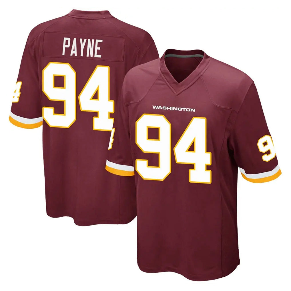 Tlead W.Commanders #94 Daron Payne Player Burgundy Team Color Home Game Stitched Jerseys